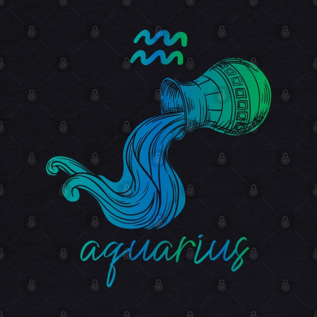 Aquarius Zodiac by Moon Phase Design